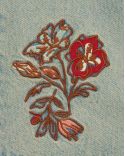 DENIM SHORTS DUSTY FLORAL EMBROIDERY
