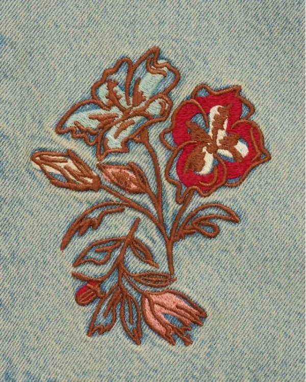 SHORT EN JEAN DUSTY BRODÉ FLEURS