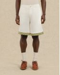 SHORT PIQUÉ BRODÉ BLANC CASSÉ