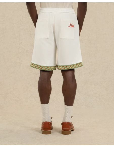 PIQUE SHORTS EMBROIDERED OFF-WHITE