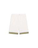 SHORT PIQUÉ BRODÉ BLANC CASSÉ