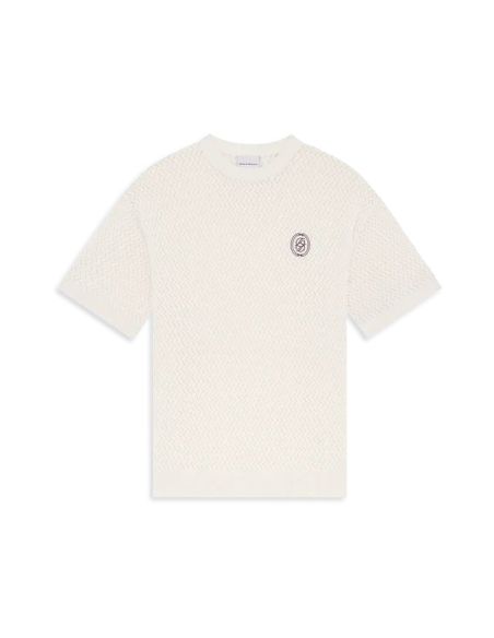 MIRROR OPENWEAVE KNIT TSHIRT OFF-WHITE