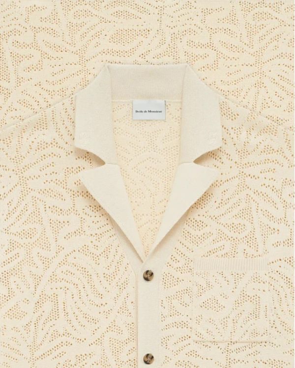 CHEMISE MAILLE DENTELLE BLANC CASSÉ