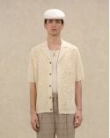 CHEMISE MAILLE DENTELLE BLANC CASSÉ