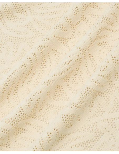 CHEMISE MAILLE DENTELLE BLANC CASSÉ