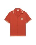 CHEMISE BRODÉE DANSEURS ROUGE BRIQUE