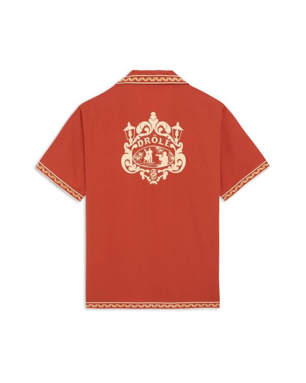 CHEMISE BRODÉE DANSEURS ROUGE BRIQUE 2