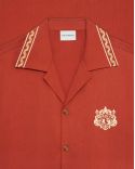 CHEMISE BRODÉE DANSEURS ROUGE BRIQUE