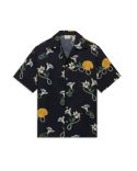 NAVY BLUE SILK SHELL SHIRT