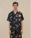 CHEMISE SOIE SHELL BLEU MARINE