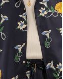 NAVY BLUE SILK SHELL SHIRT