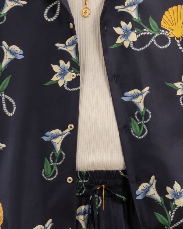 CHEMISE SOIE SHELL BLEU MARINE