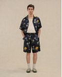 CHEMISE SOIE SHELL BLEU MARINE