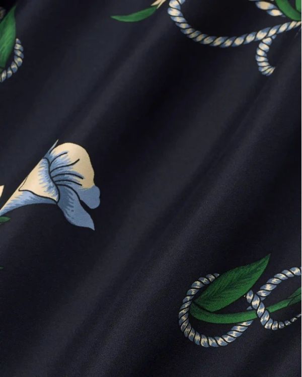 NAVY BLUE SILK SHELL SHIRT