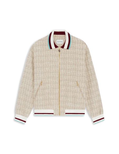 TRACKJACKET TWEED DARK BEIGE