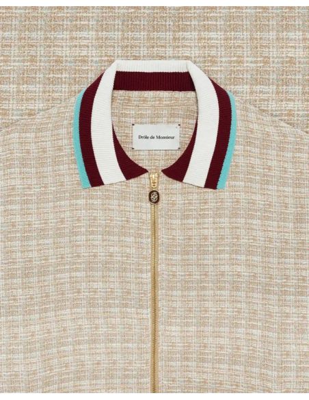TRACKJACKET TWEED DARK BEIGE