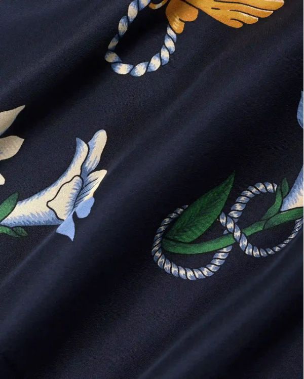 NAVY BLUE SILK SHELL SHORT
