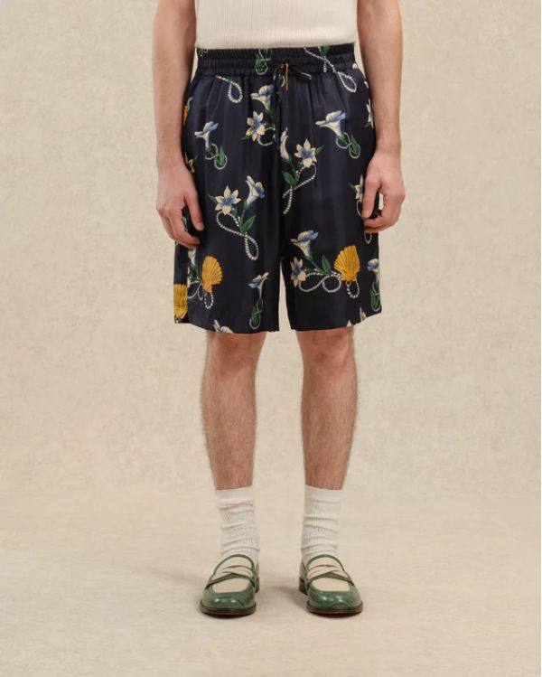 SHORT SOIE SHELL BLEU MARINE 2