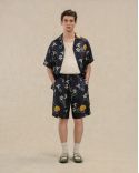 NAVY BLUE SILK SHELL SHORT
