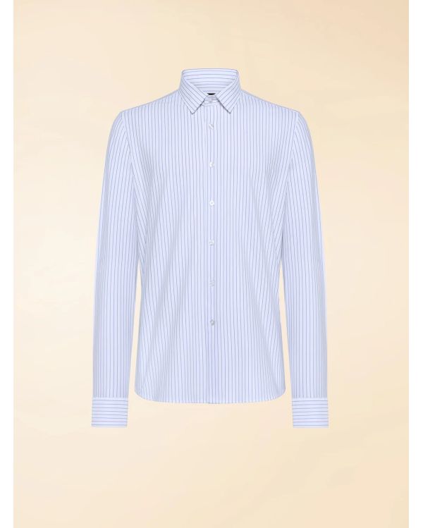 OXFORD JACQUARD STRIPE OPEN SHIRT LIGHT BLUE