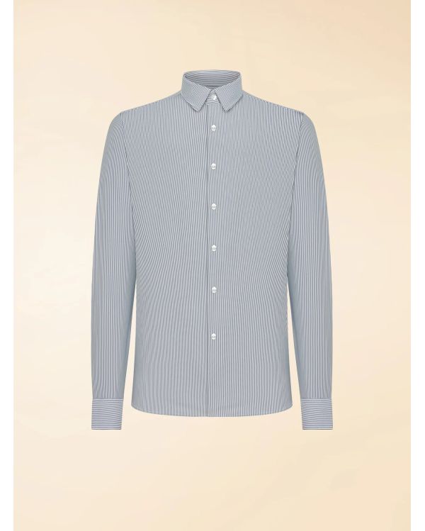 CHEMISE OUVERTE À RAYURES JACQUARD OXFORDBLEU AZURE STRIPE