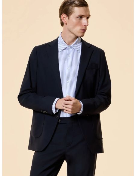 SUMMER WOOLTECH BLAZER BLUE BLACK