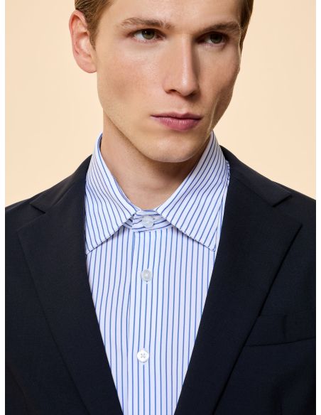SUMMER WOOLTECH BLAZER BLUE BLACK