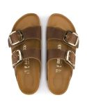 ARIZONA BIG BUCKLE COGNAC SANDALS