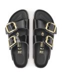 ARIZONA BIG BUCKLE HIGH SHINE BLACK SANDALS