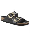 SANDALES ARIZONA BIG BUCKLE NOIR BRILLANT