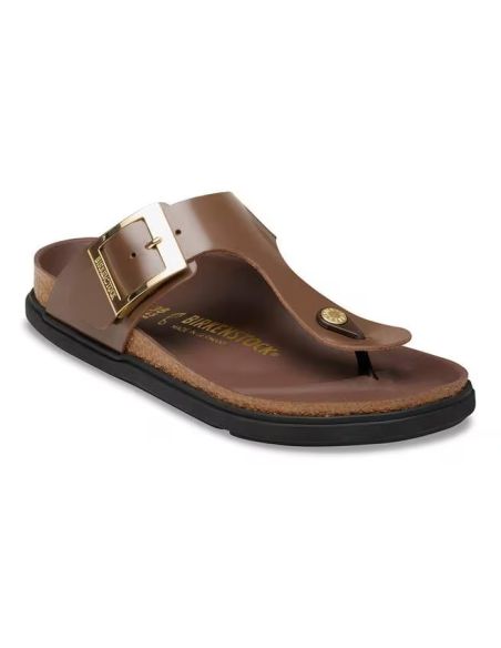 GIZEH DROPLET BUCKLE HIGH-SHINE CARAFE SANDALS