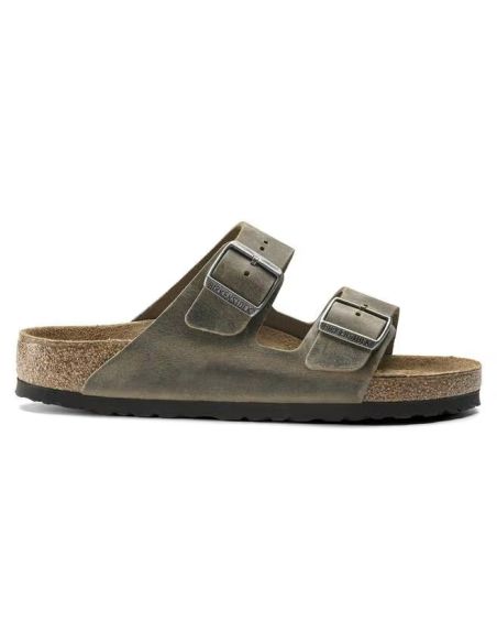 SANDALES ARIZONA LIT DE PIED SOUPLE KAKI DÉLAVÉ