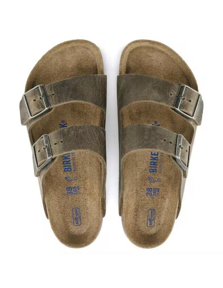 ARIZONA SOFT FOOTBED FADED KHAKI SANDALS