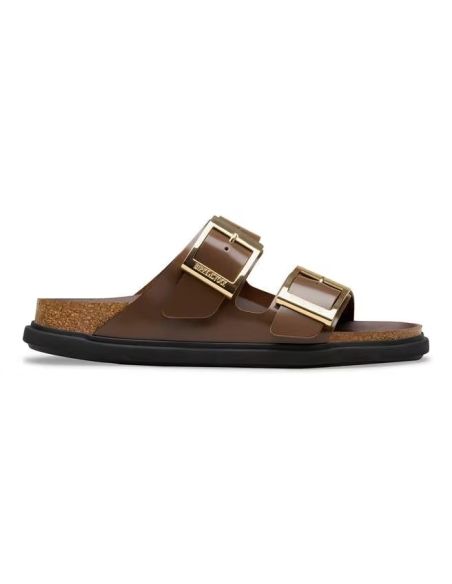 ARIZONA DROPLET BUCKLE HIGH-SHINE CARAFE SANDALS