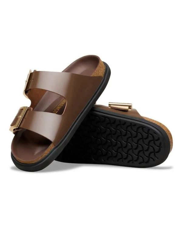 ARIZONA DROPLET BUCKLE HIGH-SHINE CARAFE SANDALS 2