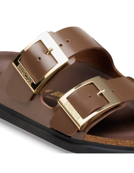 ARIZONA DROPLET BUCKLE HIGH-SHINE CARAFE SANDALS
