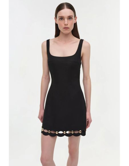 ROBE MI-LONGUE LINDLEY EN LIN NOIR