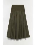 OVIE KNIT COTTON MIDI SKIRT FERN