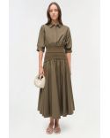 OVIE KNIT COTTON MIDI SKIRT FERN