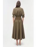 OVIE KNIT COTTON MIDI SKIRT FERN