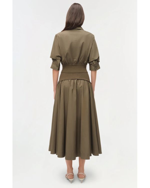 JUPE MIDI OVIE COTON MAILLE FERN