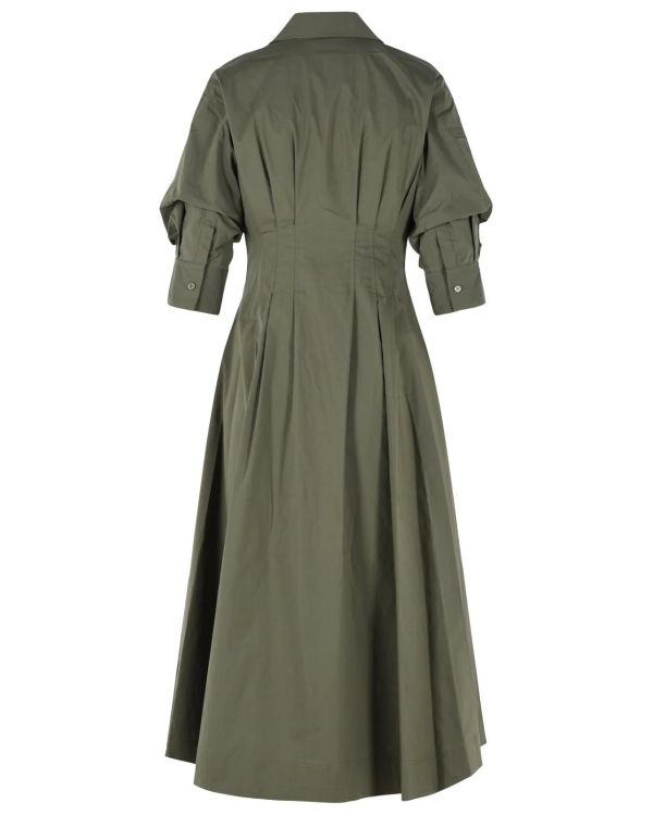 JAZZ PINTUCK MIDI DRESS FERN