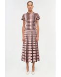 HAUT KENDRA MAILLE FESTONNÉE ROSE POUDRÉ