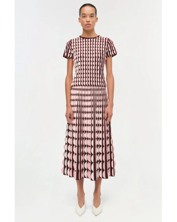 HAUT KENDRA MAILLE FESTONNÉE ROSE POUDRÉ 2