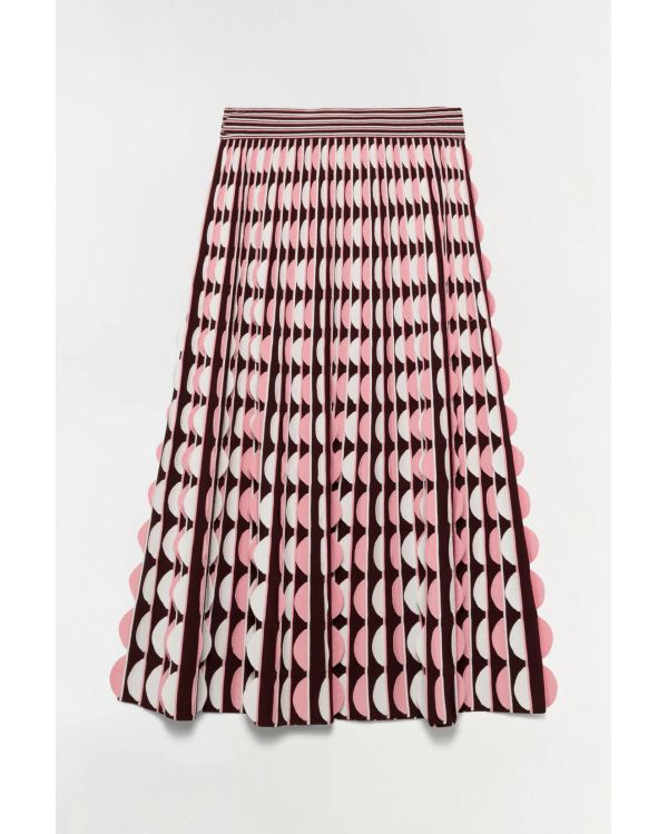 MICAH SCALLOPED KNIT MIDI SKIRT DUSTY ROSE