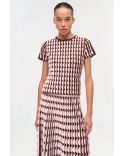 MICAH SCALLOPED KNIT MIDI SKIRT DUSTY ROSE