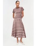 MICAH SCALLOPED KNIT MIDI SKIRT DUSTY ROSE