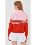 JULES KNIT POLO SWEATER LOBSTER STRIPE