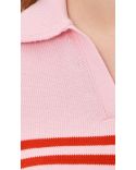 PULL POLO JULES MAILLE RAYURES HOMARD / ROUGE