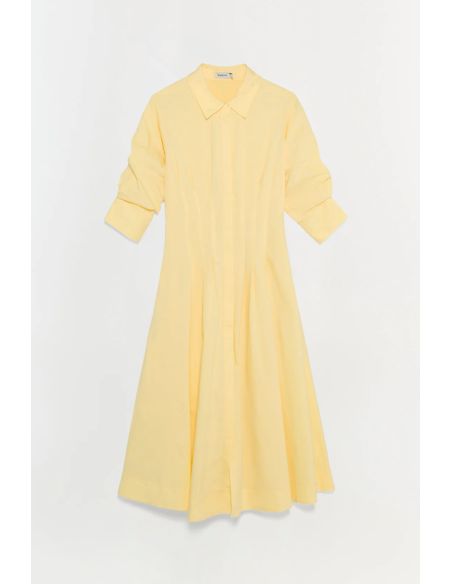 JAZZ COTON PINTUCK MIDI DRESS BUTTERCREAM